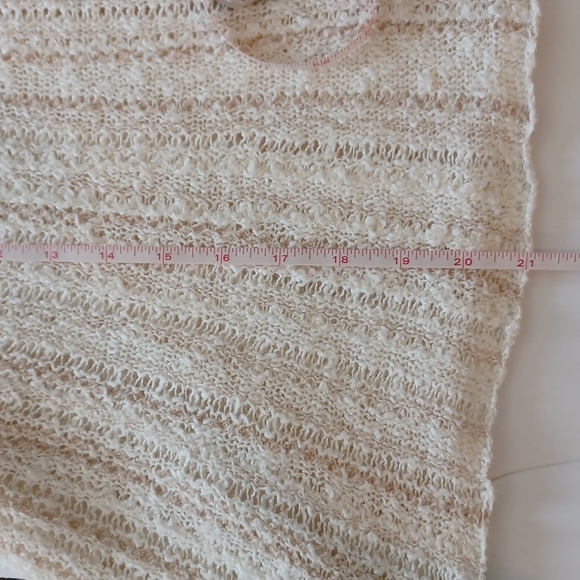 Free people top cream sweater fringed sleeves crochet woven size xs - Picture 10 of 12